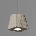 Natural Wooden Square Pendant Lights with Different Wood Tones