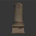 Ancient Stone Column Capital With Fluted Shaft And Carved Base Details