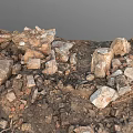 Pile of Natural Wood and Stone Materials with Various Sizes and Textures