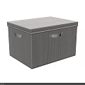 Fabric Storage Basket with Gray White Striped Design and White Handles for Home Organizing