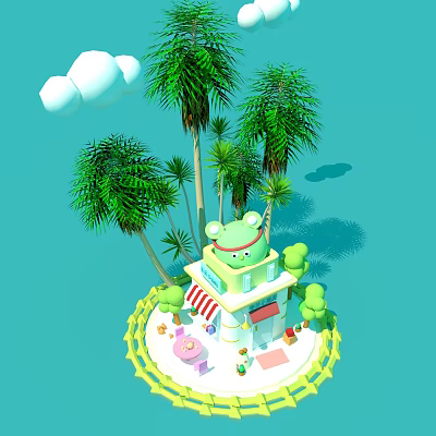 Modern Cartoon Building Cartoon House 3d model