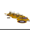 Vibrant Yellow 3D LOVE Letters With Colorful Circles On Black Background