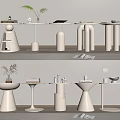 Modern White Minimalist Side Tables for Living Room with Decorative Items and Sleek Design
