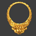 Golden Lion Head Shaped Ring Exquisite Jewelry With Detailed Mane Design