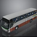 White And Red Passenger Bus With Green Stripes Modern Exterior Design