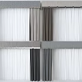 Stylish Curtains With White Sheer Inner Layers And Dark Outer Panels For Home Interior