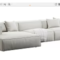Modern Corner Sofa Fabric Leather Corner Multiplayer Sofa Combination 3d model