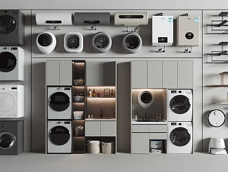 Modern washing machine cabinet household appliances combination washing machine 3d model