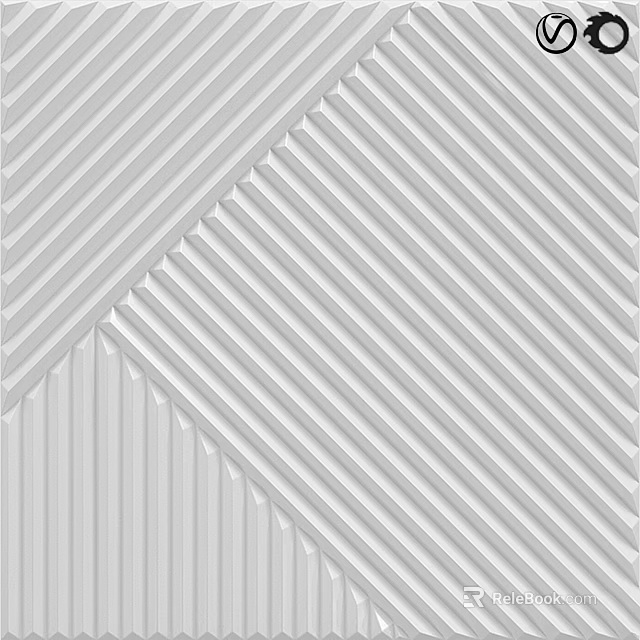 White Wall With Geometric Stripes And Modern Textured Pattern Design 3d model 