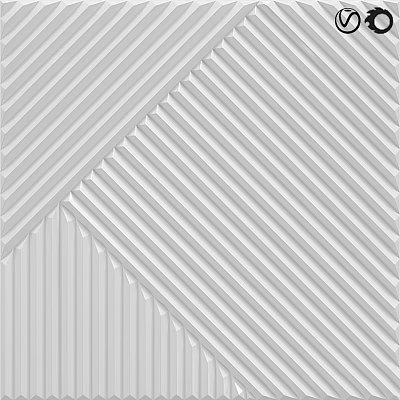 White Wall With Geometric Stripes And Modern Textured Pattern Design 3d model