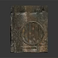 Vintage Industrial Equipment with Square Main Body Grilled Opening and Cylindrical Section