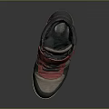 High Top Wedge Shoes Gray Red Black With Laces Red Straps And Light Sole