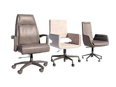 Modern Ergonomic Office Chairs With Adjustable Wheels Different Styles And Comfortable Seats 3d model