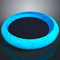 Blue Round Pet Bed With Soft Textured Surface And Dark Comfortable Inner Lining 3d model