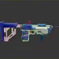 NASA Themed Toy Gun Design With Blue White Red Colors And Logo