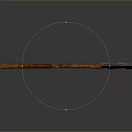 Rustic Wooden Handle Axe With Red Stained Blade As Traditional Weapon