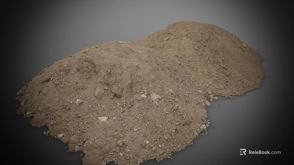 Industrial Equipment Processing Dirt Piles Containing Small Stones Efficiently 3d model 