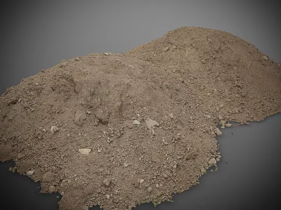 Industrial Equipment Processing Dirt Piles Containing Small Stones Efficiently 3d model
