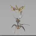 Modern Furniture Lamp Featuring Transparent Spherical Lampshade And Gold Decorative Metal Stand
