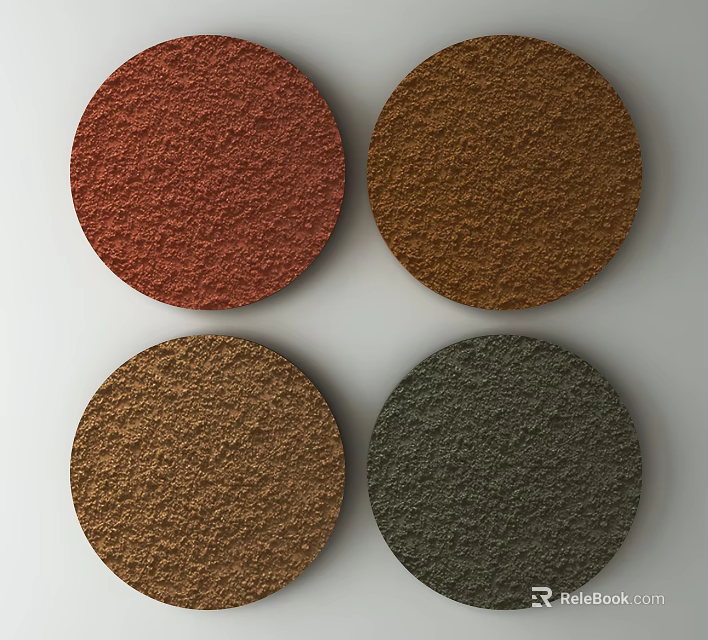 Stylish Textured Round Wall Decor With Various Colors For Home Interior 3d model