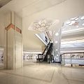 Bright Spacious Modern Shopping Mall Hall With Elegant Escalators And Upscale Exquisite Interior Design