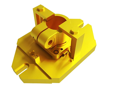 Yellow Mechanical Part With Precision Structure And Metal Material Design 3d model