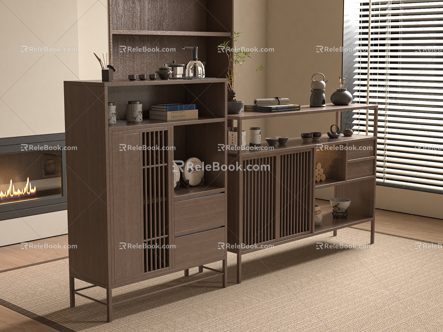 New Chinese tea cabinet 3d model