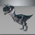 Cute Blue And White Dinosaur Character 3D Model With Small Horns And Friendly Expression