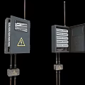 Electrical Distribution Boxes With Open Closed Covers Warning Signs And Internal Components