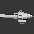 White Car Mechanical Component With Orange Accents And Detailed Engineering Structure
