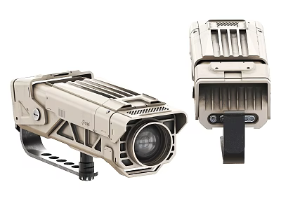 Rugged Outdoor Projection Surveillance Camera With Durable Housing Mounting Bracket And Lens 3d model