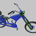 Unique Blue And Green Bicycle With Modern Frame Design And Black Seat