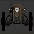 Vintage Copper Colored Race Car With Open Cockpit Red Seat And Exposed Engine