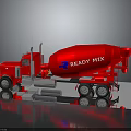 Red Ready Mix Concrete Truck With Large Drum And Commercial Vehicle Design