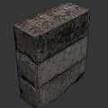 Three Stacked Concrete Blocks With Gray Rough Surface For Construction Use