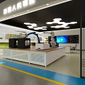 Smart Ergonomic Exhibition Space Featuring Modern Design Display Counter And Lighting 3d model