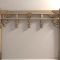 Traditional Chinese Wooden Architectural Component With Carved Dragon Motifs And Hanging Lanterns