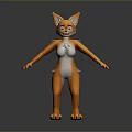 3D Cartoon Fox Character With Orange White Fur Standing Pose Design