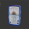 Computer Maintenance Analog Multimeter Featuring Blue White Design Meter Dial And Knob 3d model
