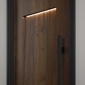 swing door wooden door bedroom door bedroom door wall lamp 3d model