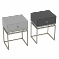 Modern Single Drawer Chest of Drawers with Metal Frame and Ring Handle