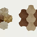 Geometric Petal Shaped Floor Tiles In Light Brown Dark Brown And Beige Tones