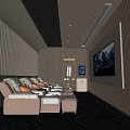 Clubhouse Luxury Cinema Room With Comfortable Seats And Large Screen Projection