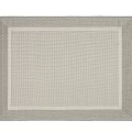 Square Woven Rug In Beige With Textured Pattern And Simple Border For Modern Home