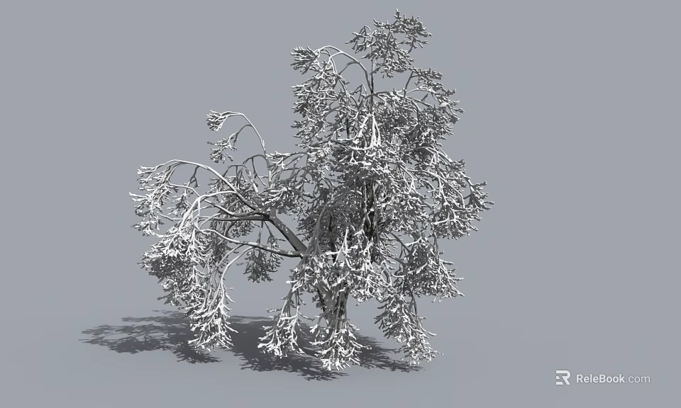 Snow Covered Arbor With Frosted Branches In Natural Winter Landscape 3d model 
