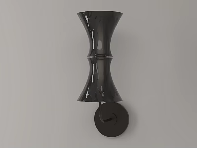 Modern Black Wall Sconce With Sleek Glossy Finish And Unique Curved Design 3d model