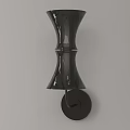 Modern Black Wall Sconce With Sleek Glossy Finish And Unique Curved Design
