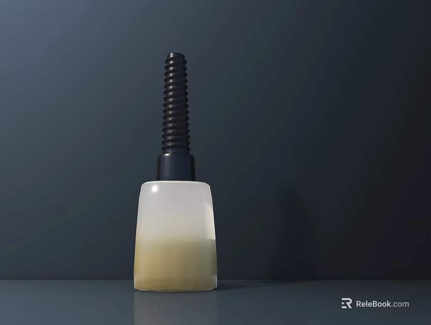 Practical Hardware Tool With Black Spiral Top And White Body On Gray Surface 3d model