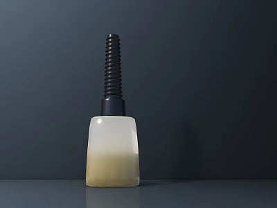 Practical Hardware Tool With Black Spiral Top And White Body On Gray Surface 3d model