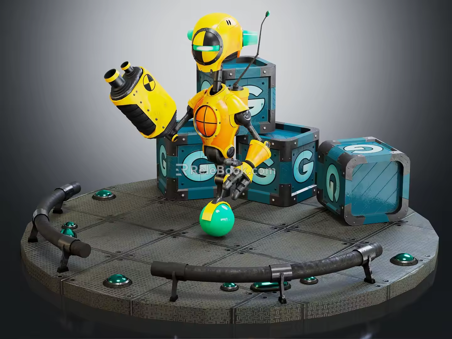 modern robot simulation robot 3d model